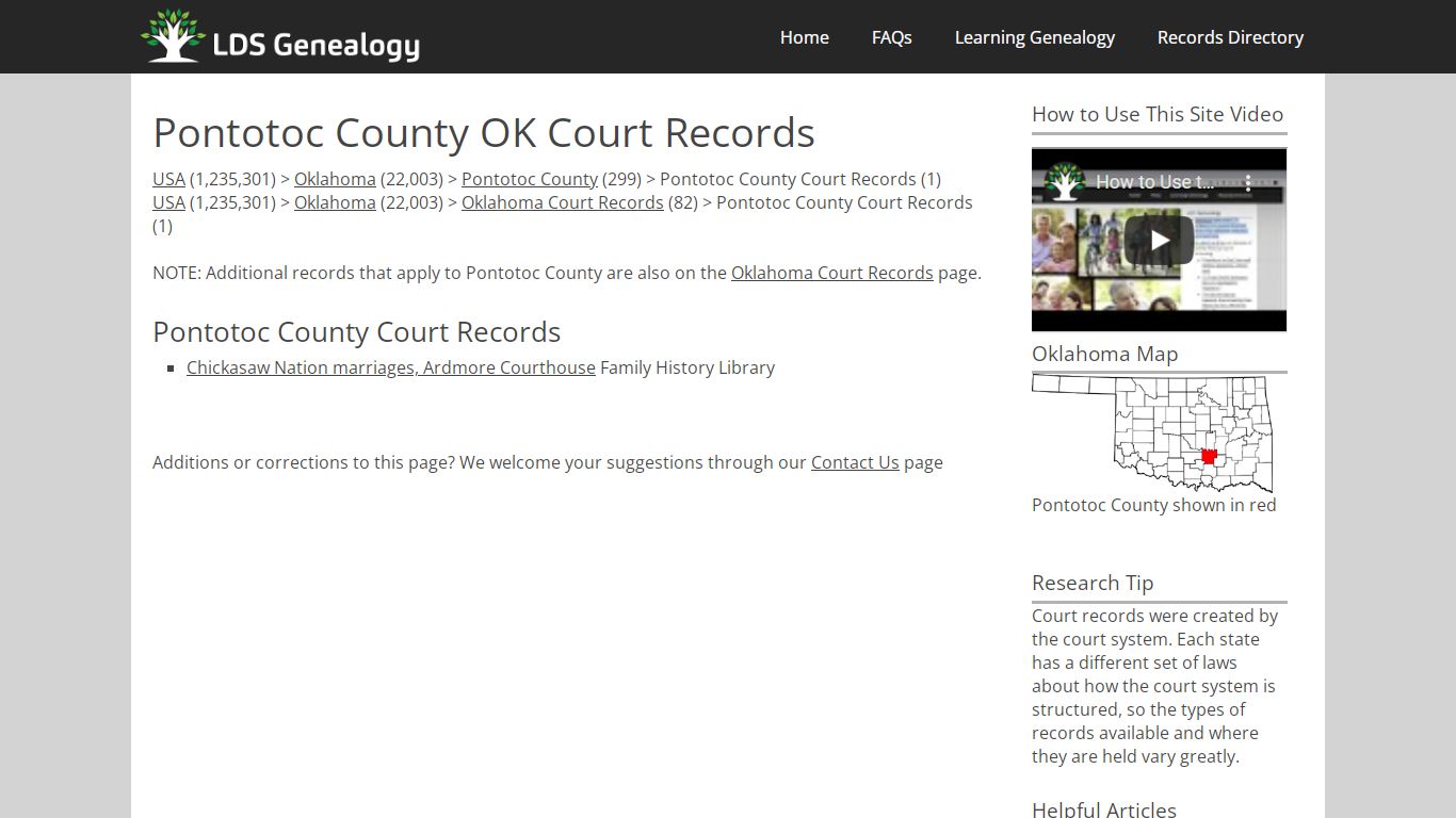 Pontotoc County OK Court Records