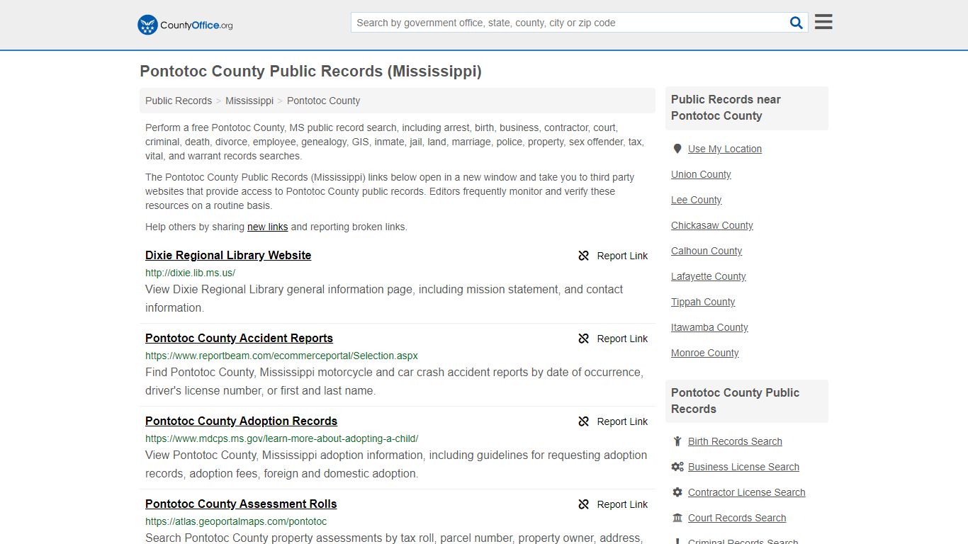 Public Records - Pontotoc County, MS (Business, Criminal ...